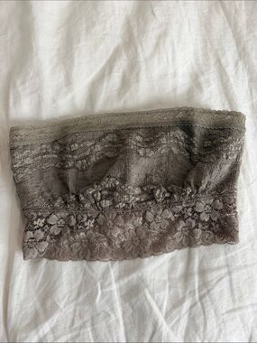 Lace Bandeau Bralette in Taupe